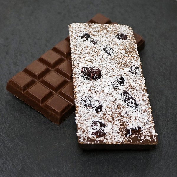 Cranberry-Kokos Tafel aus Zartbitterschokolade